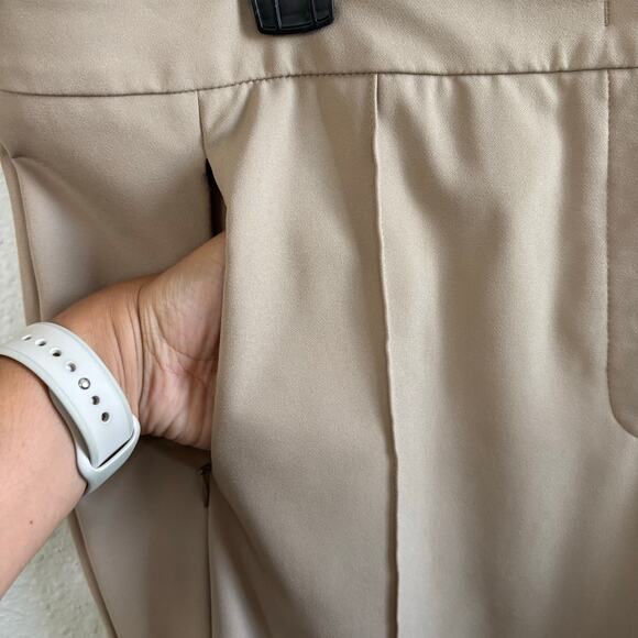 Escada Sand Dune Color Straight Leg Zipper Pocket Trousers Women's Size 44 / 14 - Picture 10 of 12